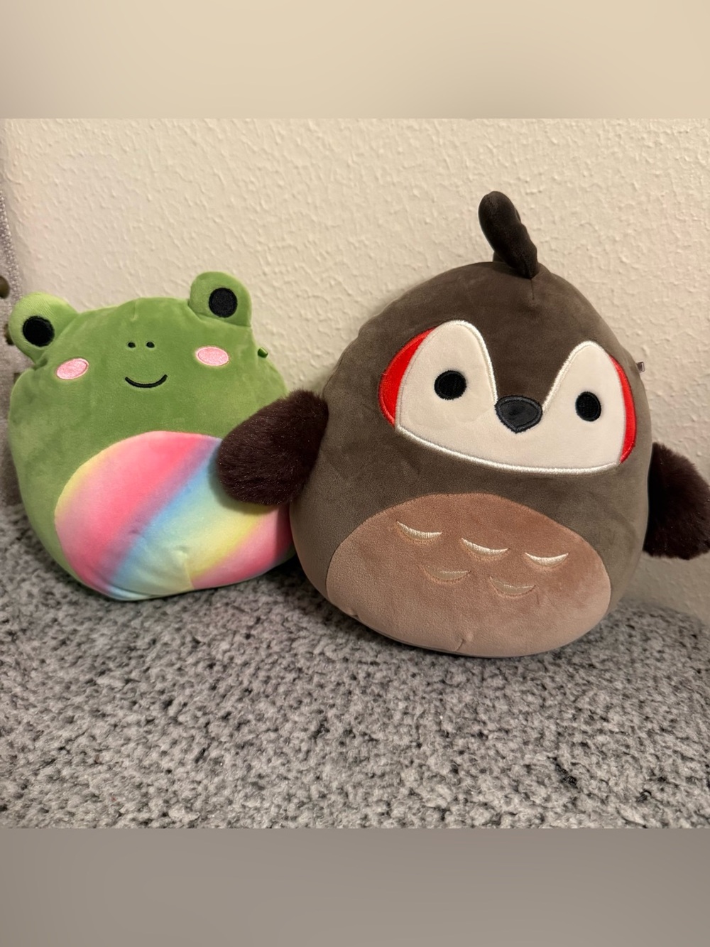 Squishmallows Owl & Frog Plush Lot of 2 Original Kellytoy Stuffed Animals